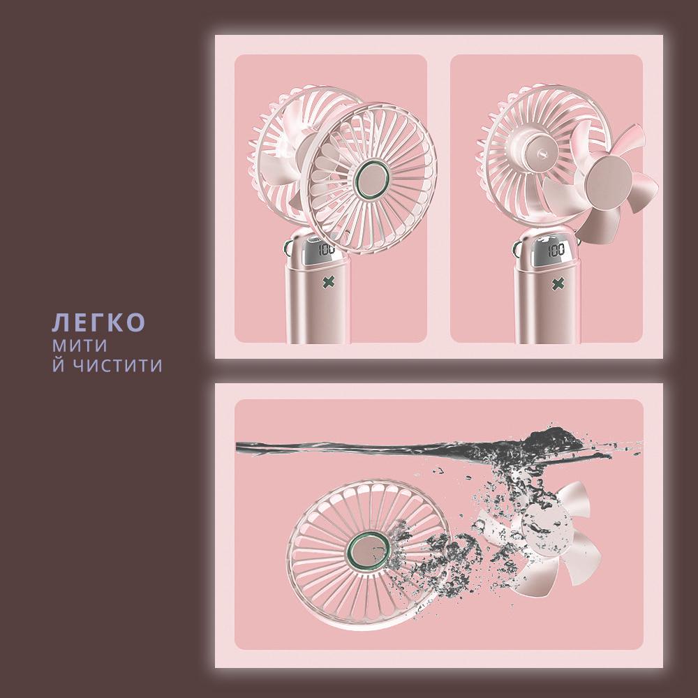 Вентилятор мини Handy Mini Fan нашейный/ручной/карманный Розовый (18732914) - фото 8