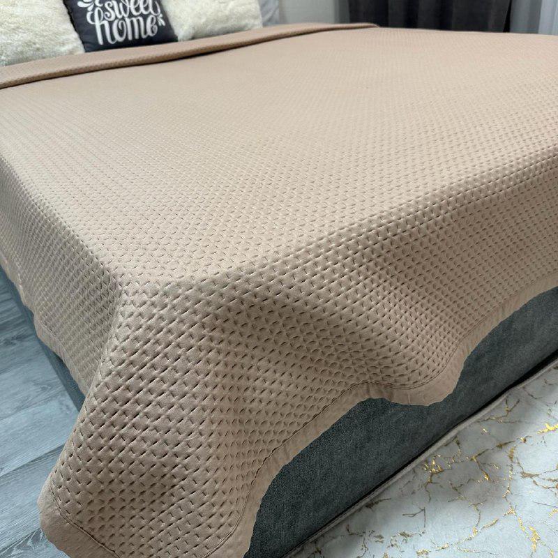 Покрывало на кровать евро 200x230 см Карамельный (28796083) - фото 2 Покрывало на кровать евро 200x230 см Карамельный (28796083) - фото 2