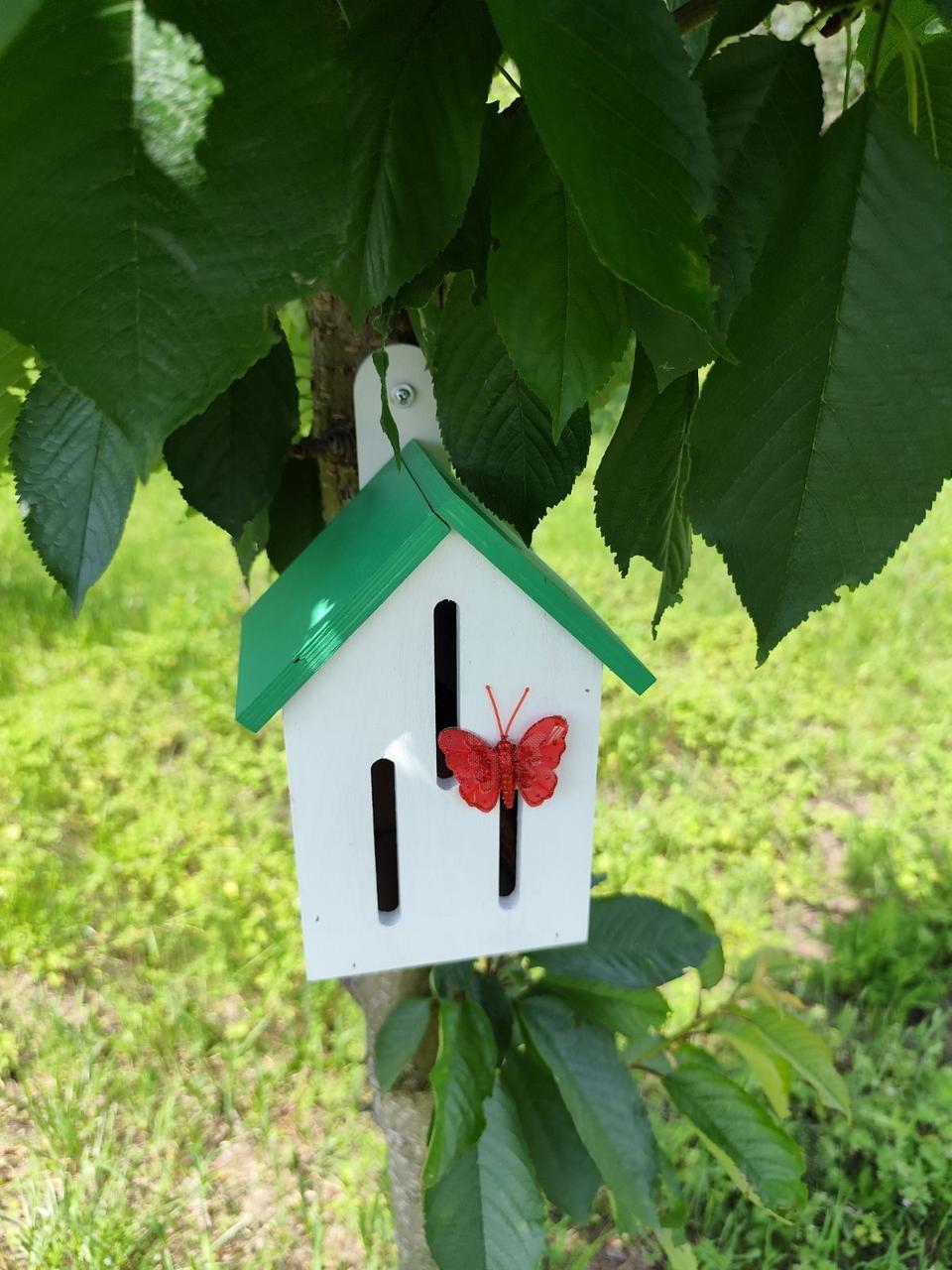 Будиночок для метеликів Цейлонська Троянда із водостійкої фанери 20х12х10 см Білий - фото 2 Будиночок для метеликів Цейлонська Троянда із водостійкої фанери 20х12х10 см Білий - фото 2