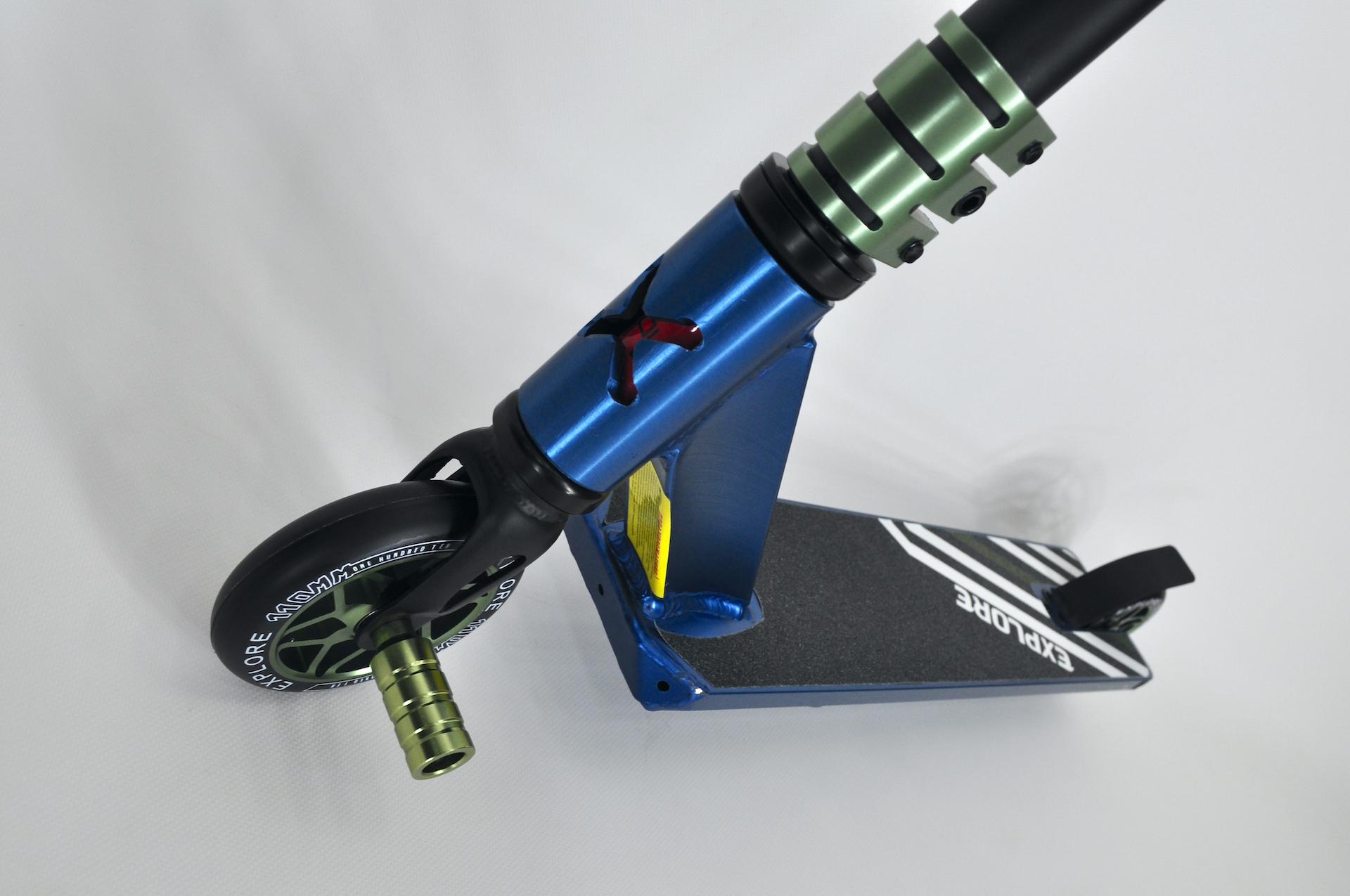 Самокат трюковий Explore Leidart Grand + пега Синій/Зелений - фото 4 Самокат трюковий Explore Leidart Grand + пега Синій/Зелений - фото 4