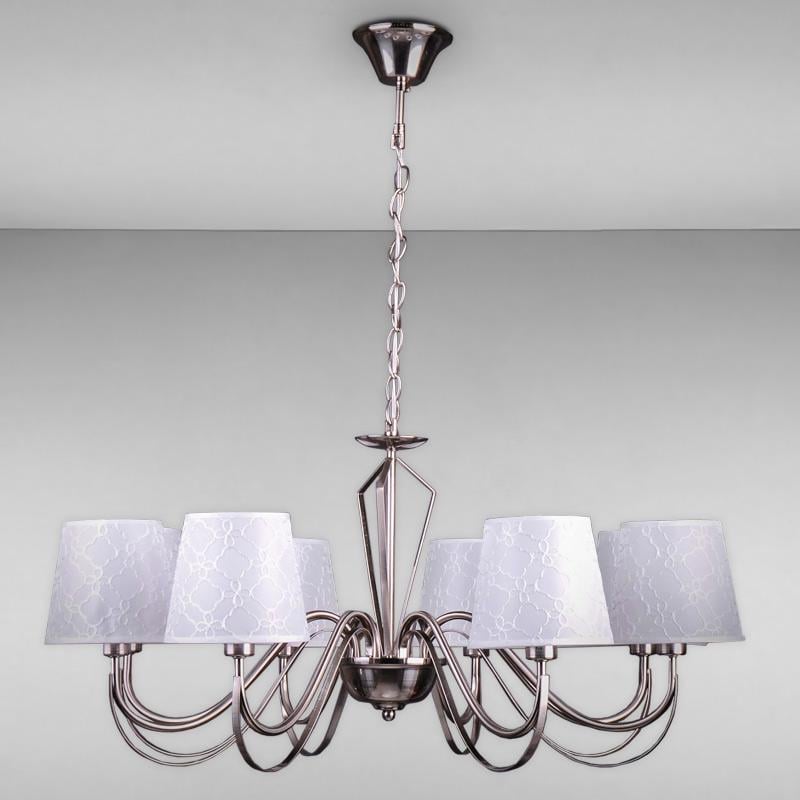 Люстра подвесная с абажуром Light House DL-17216/8 Сатин/Белый