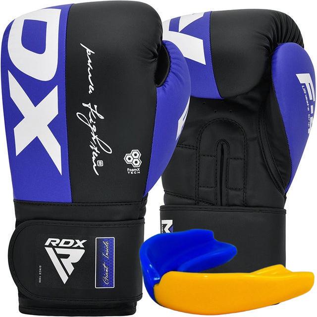 Боксерские перчатки RDX REX F4 12 унций капа в комплекте Blue/Black (3019812191)