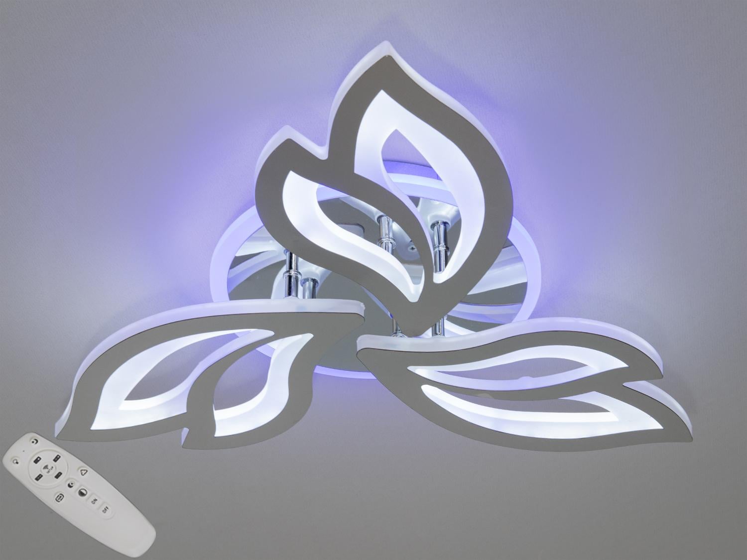 Люстра потолочная с димером Diasha 8165/3HR 3col dim светодиодная 55W Хром