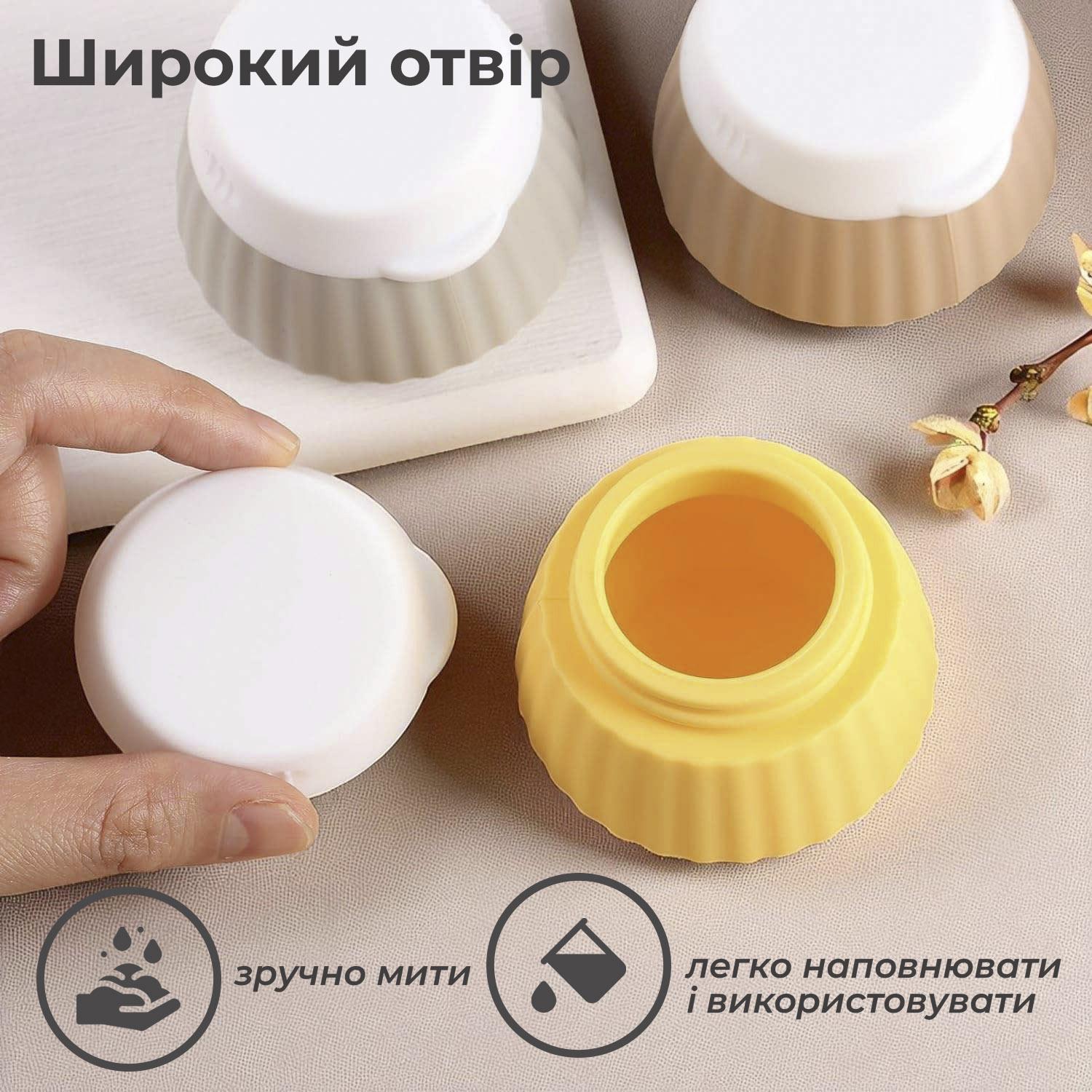 Дорожный набор баночек для косметики Univerza силиконовый 4 шт. по 40 мл в косметичке Синий - фото 6