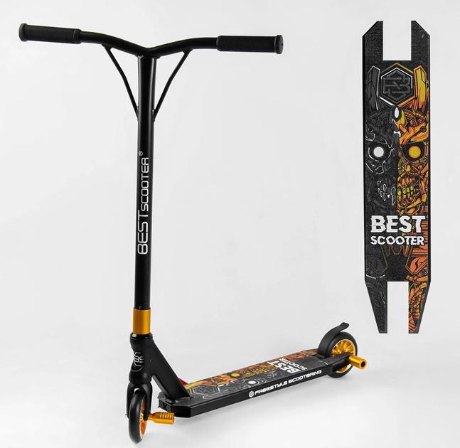 Самокат трюковий 51738 ПЕГІ/HIC-система/алюмінієвий диск і дека Золотий (106844) - фото 2