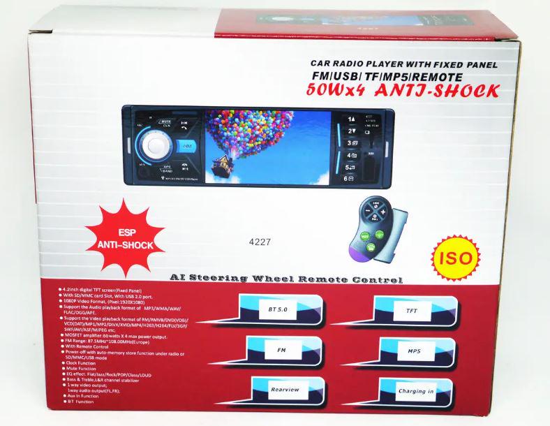 Автомагнітола 1DIN 4227 ISO экран 4,1'' DIVX/MP3/USB/SD/Bluetooth (17507) - фото 7