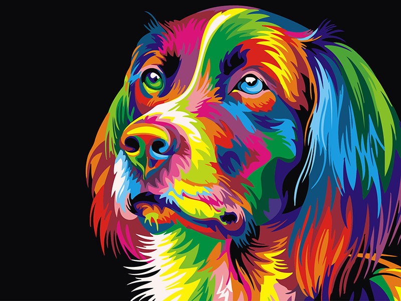 Картина по номерам Brushme Радужная собака (GEX5251)