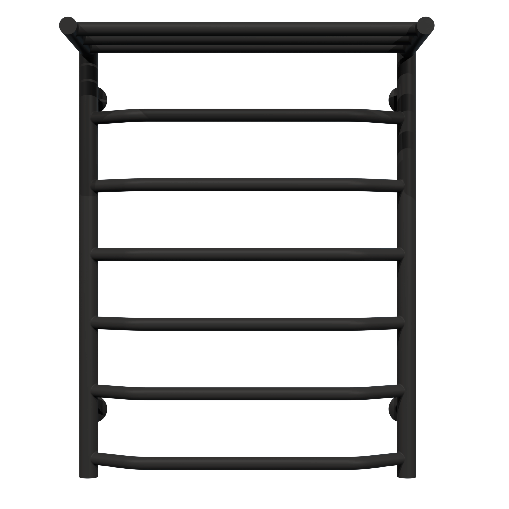 Полотенцесушитель водяной с полкой Deffi Трапеция П7 нижнее подключение нержавеющая сталь 500х700 мм Черный (C.TP.70.50.7.B.A)