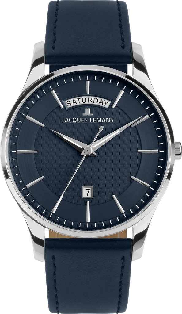 Наручные часы мужские Jacques Lemans London 1-2193C со стальным корпусом WR 50 м и синим циферблатом
