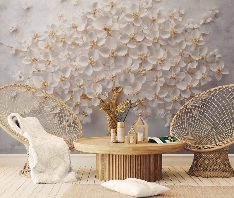 Фотообои бесшовные 3D дерево (S2107)