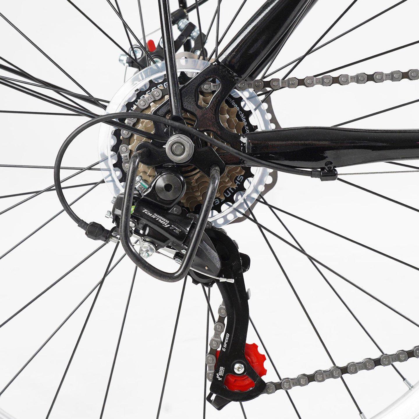 Велосипед городской Corso Viola с багажником рама 17"/26" Черно-розовый - фото 5 Велосипед городской Corso Viola с багажником рама 17"/26" Черно-розовый - фото 5