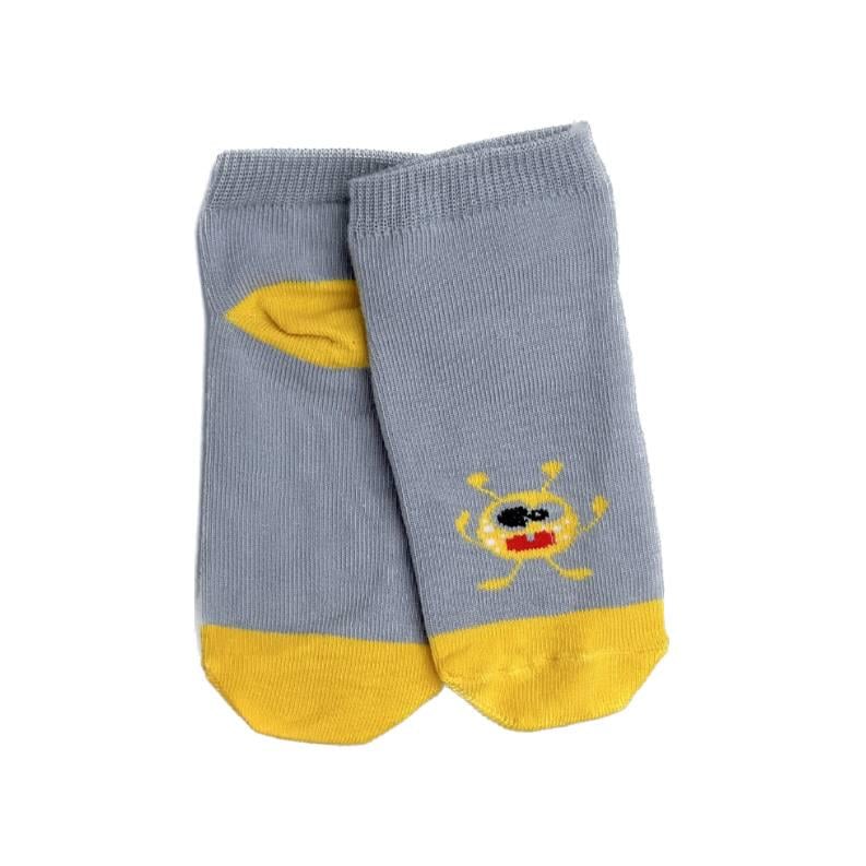 Носки детские TwinSocks Монстрик колобок р. 14-16 Серый/Желтый (358)