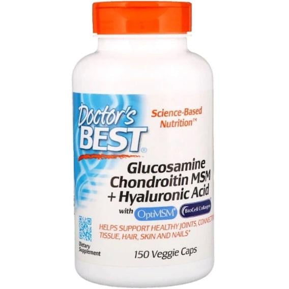 Препарат для суставов и связок Doctor's Best Glucosamine Chondroitin MSM + Hyaluronic Acid 150 Veg Caps (DRB-00271)