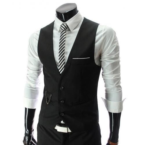 Жилетка мужская классическая с пуговицами M Черный