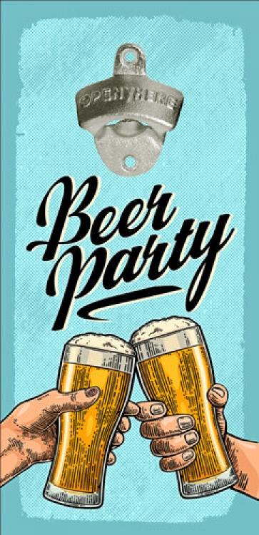 Открывалка для бутылок настенная Party Beer 32х15 см Blue (124735)