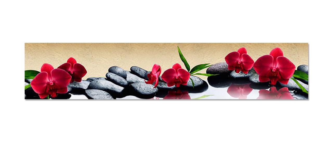 Наклейка виниловая на кухню Zatarga Красные Орхидеи на камнях 600х3000 мм (1283915651) Наклейка виниловая на кухню Zatarga Красные Орхидеи на камнях 600х3000 мм (1283915651)