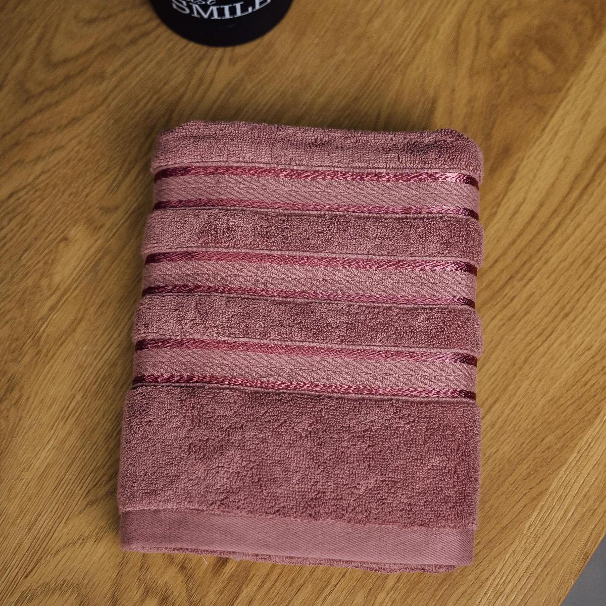 Полотенце банное Koloco Четыре полосы махра 70х140 см Темно-розовый (41196) - фото 2 Полотенце банное Koloco Четыре полосы махра 70х140 см Темно-розовый (41196) - фото 2