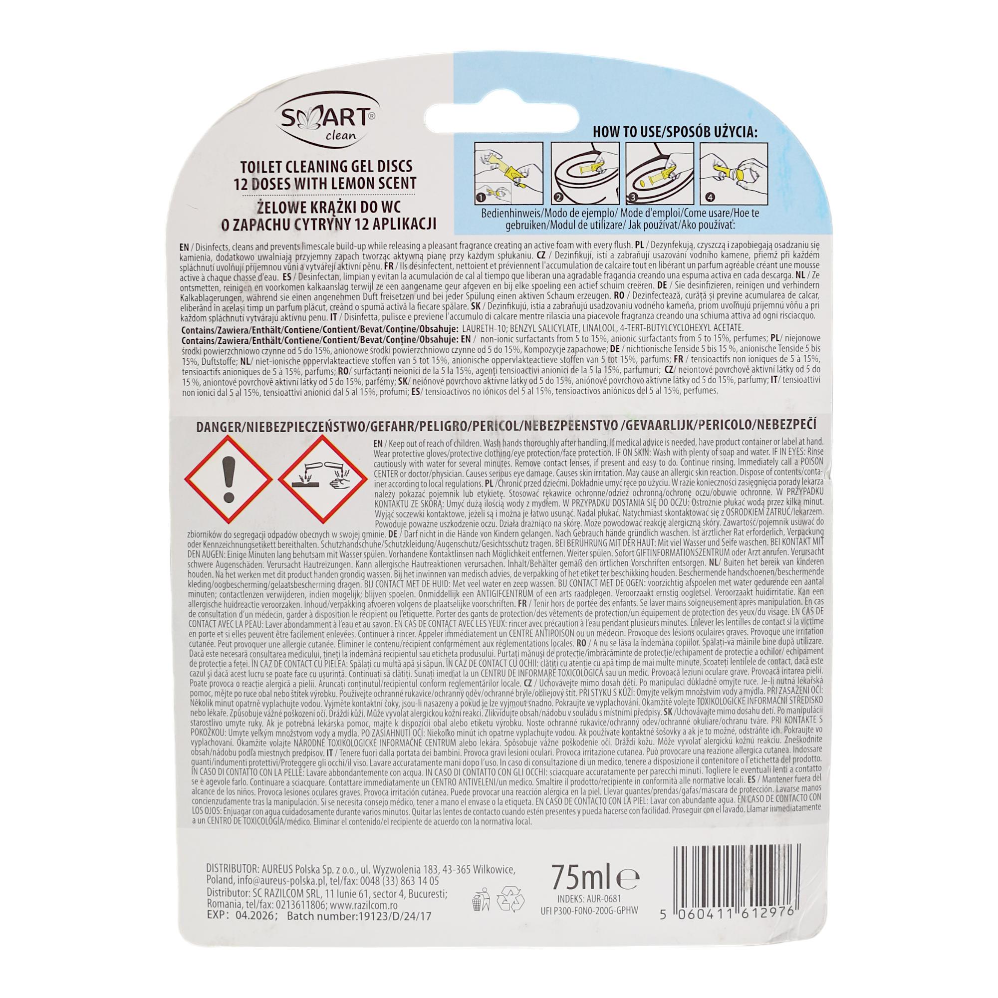 Гель-стик для унитаза Smart Clean Лимон XXL 75 мл 12 доз (НФ-00006829) - фото 2