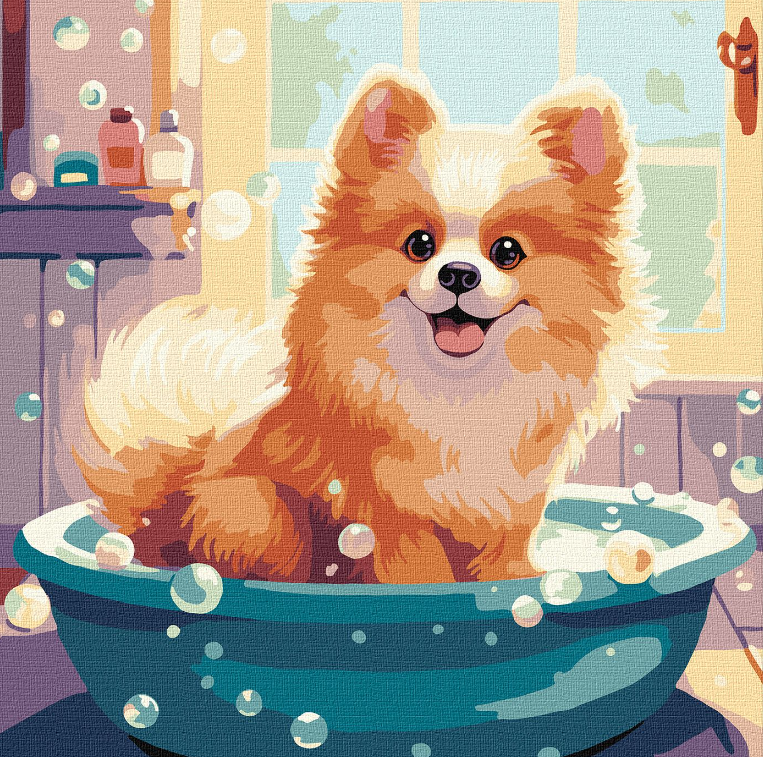 Картина за номерами Ідейка Маленький пухнастик 40х40 см (KHO6543)