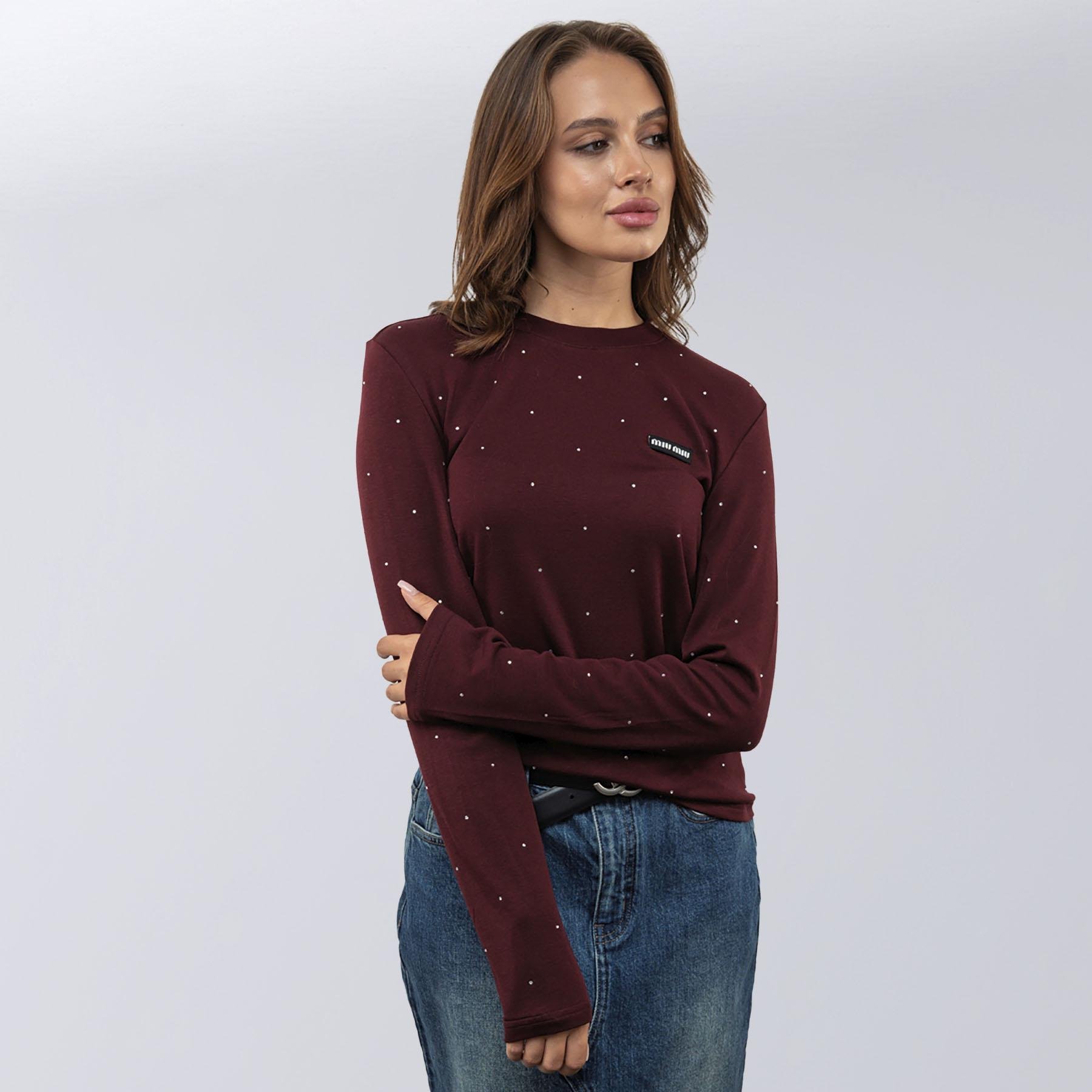 Реглан жіночий повсякдний Miu Miu M Бордовий (2797308236) - фото 2