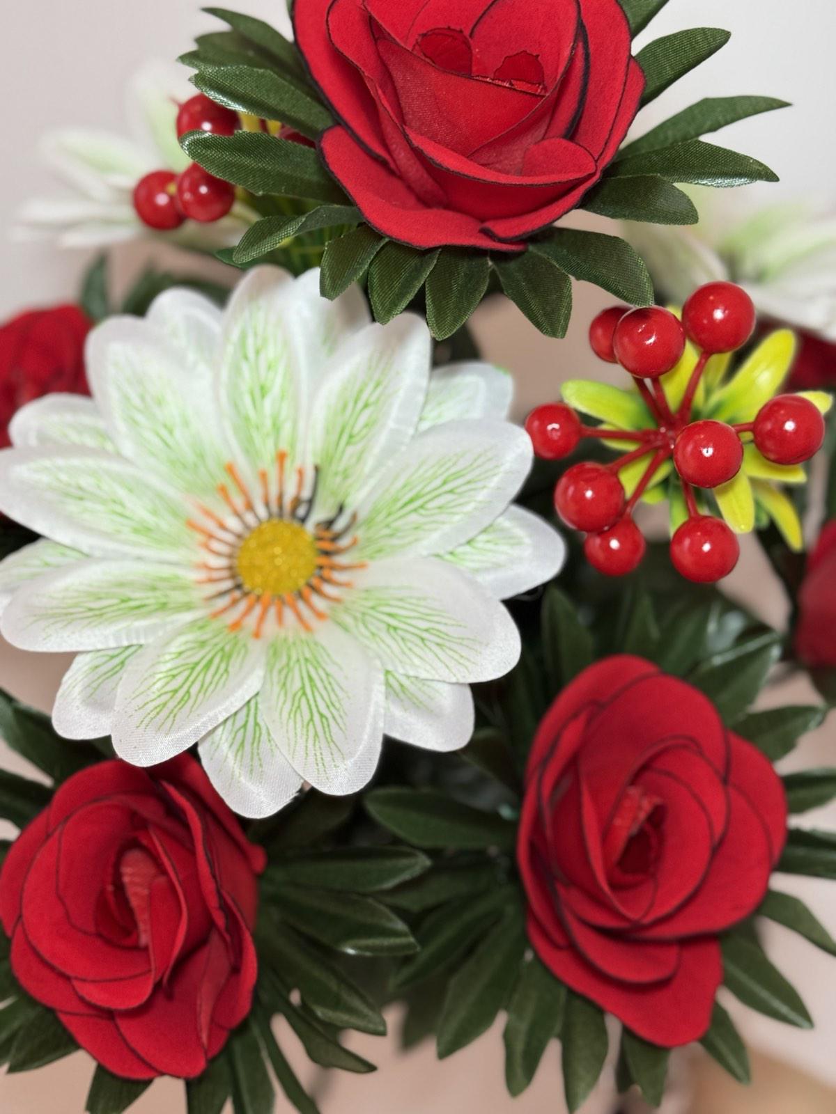 Искусственный букет микс Роза с ромашкой бархатная 12 голов 55 см (А-203) - фото 3 Искусственный букет микс Роза с ромашкой бархатная 12 голов 55 см (А-203) - фото 3