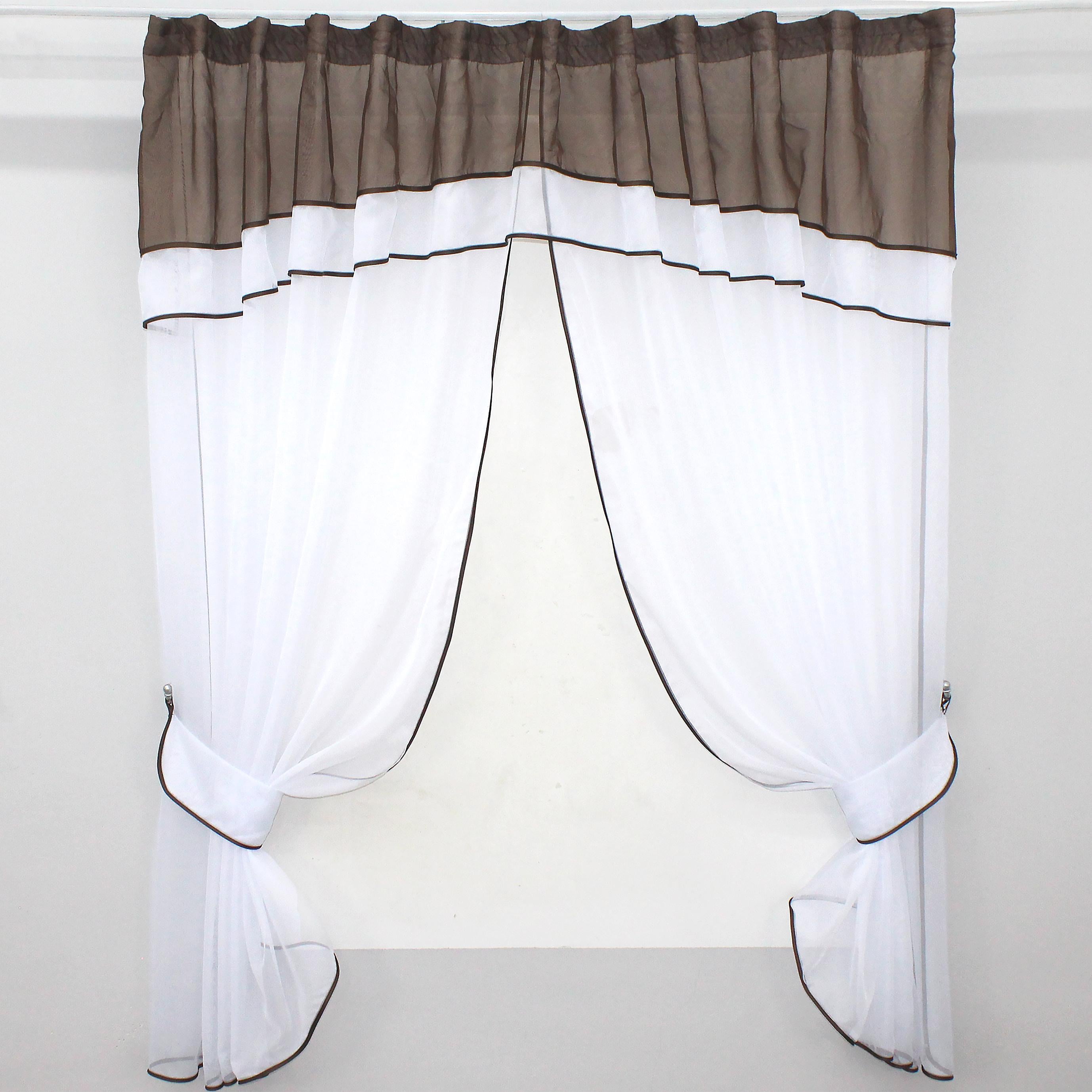 Шторки с ламбрекеном VR-Textil № 084к 280х170 см Белый/Венге (52-0482)