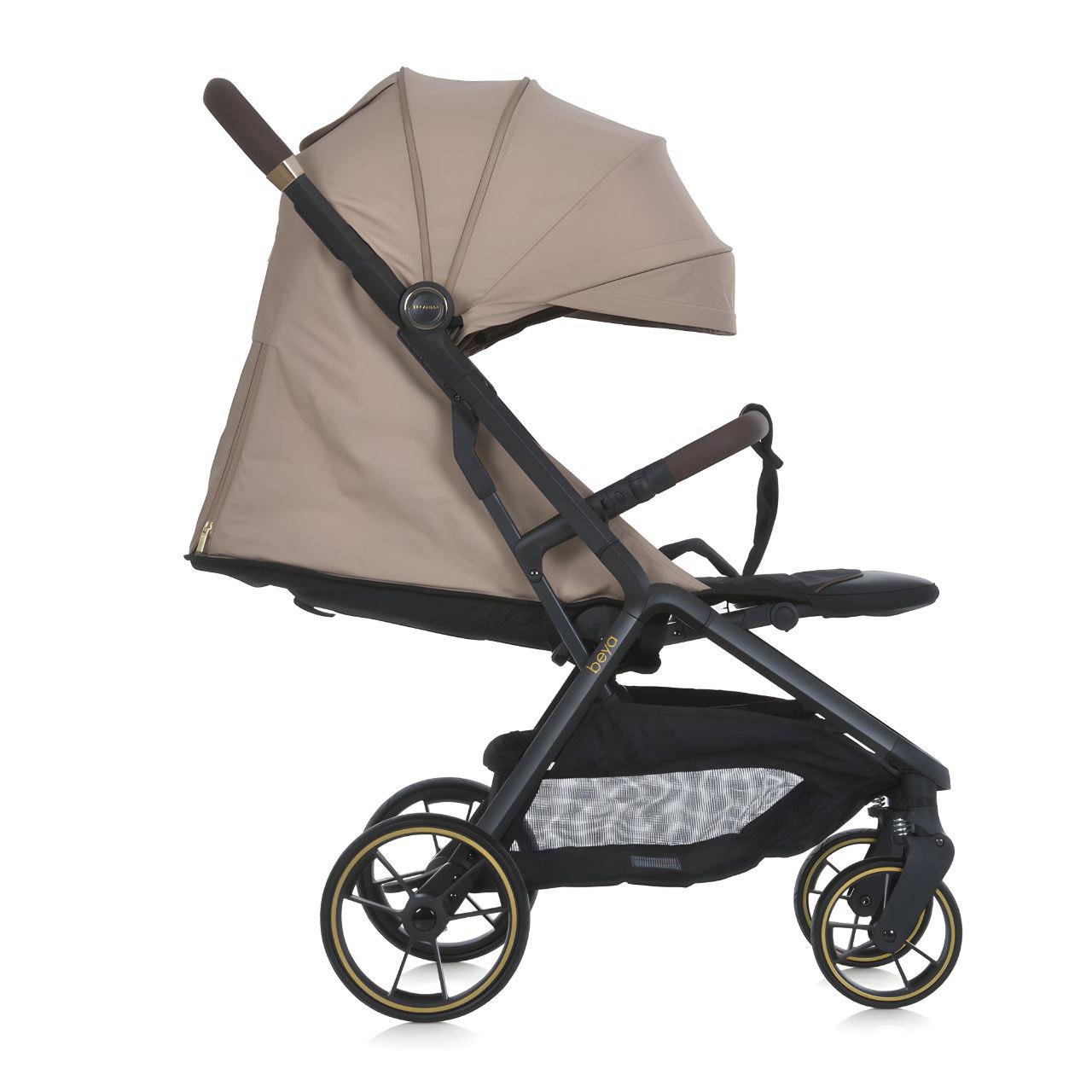 Прогулочная коляска-книга El Camino ME 1127-G BEYA с 5-точечными ремнями безопасности Beige (24021522) - фото 3