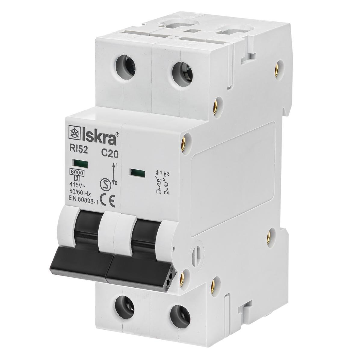 Автоматический выключатель 20A 2P 6kА C ISKRA RI52C20A (786091121000)