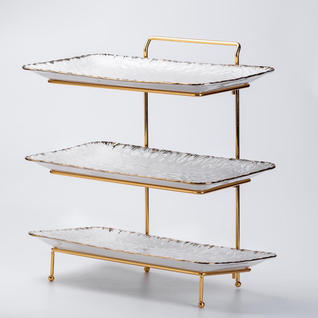 Фруктовница 3-ярусная 35,5x21x37 см Белый - фото 5