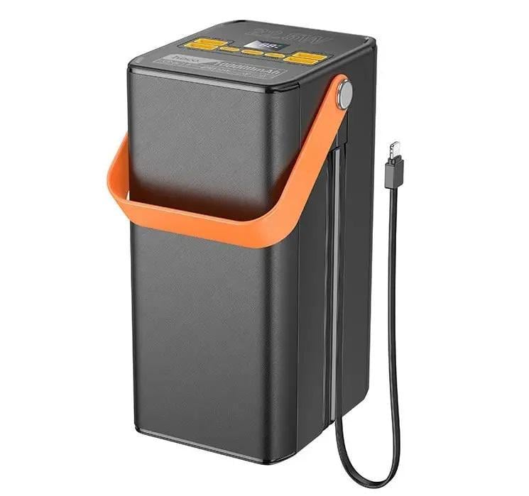 Портативное зарядное устройство Hoco Action DB49 100000 mAh со встроенными кабелями Black
