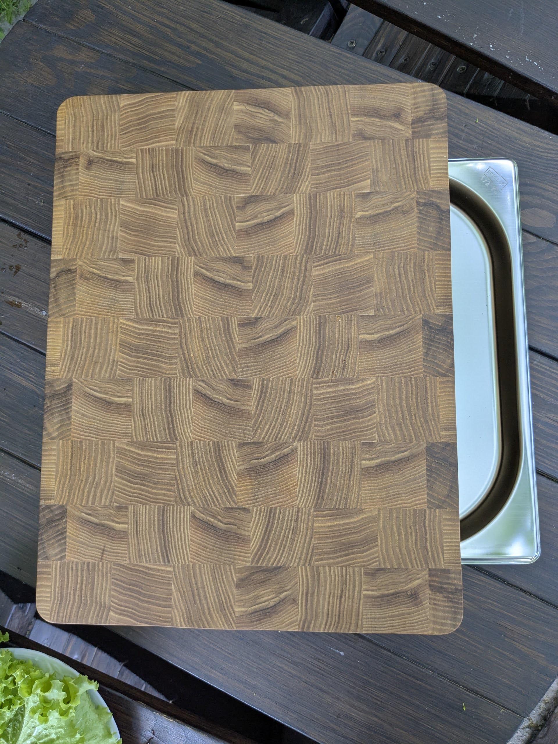 Дошка кухонна торцева для нарізання з гастроємністю з бічними ручками та силіконовими ніжками 400х300х60 мм (BR-002) - фото 8 Дошка кухонна торцева для нарізання з гастроємністю з бічними ручками та силіконовими ніжками 400х300х60 мм (BR-002) - фото 8