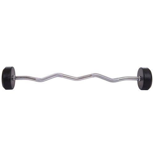 Штанга фіксована вигнута Rubber Coated Barbell Zelart TA-2687 20 кг Чорний (58363067) - фото 2