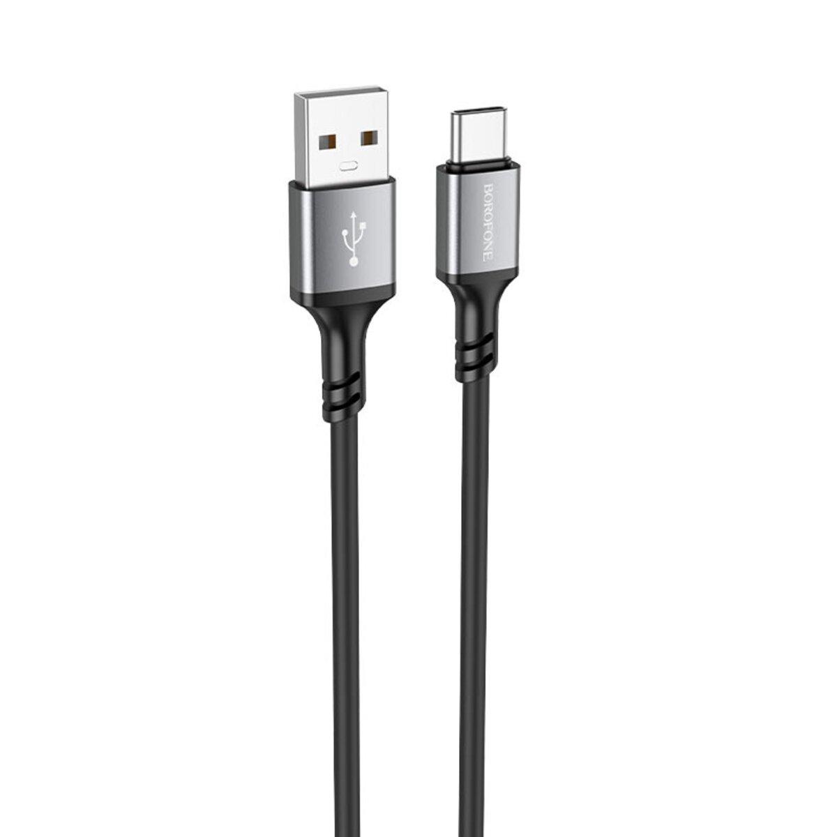 Кабель Borofone BX83 USB to Type-C Famous Silicone Charging Data Cable 3A 1 м Black (6974443386417)