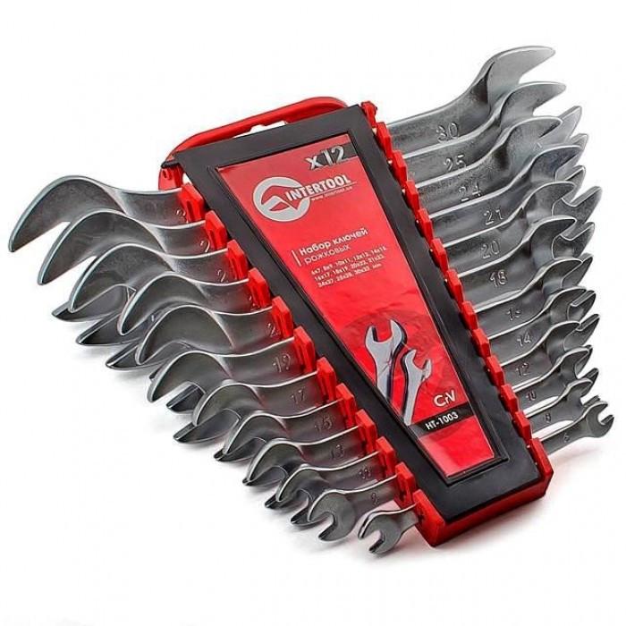 Набір ріжкових ключів INTERTOOL HT-1003 Cr.-V. 6-32 мм 12 шт. (1395001923)