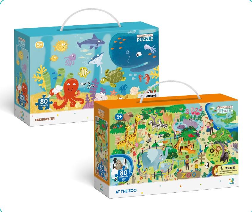 Набір пазлів Dodo 80 ел. Підводне життя та Зоопарк (2884429258)