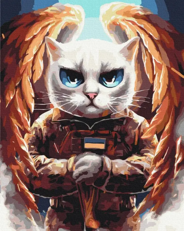 Картина по номерам Brushme Котик Ангел 40x50 см (BSM-B53421)