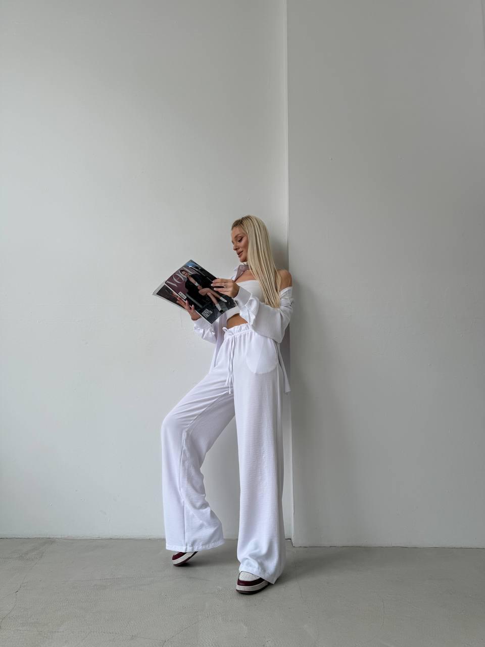 Костюм женский креп L Белый (С1499-5508/Н) - фото 6 Костюм женский креп L Белый (С1499-5508/Н) - фото 6