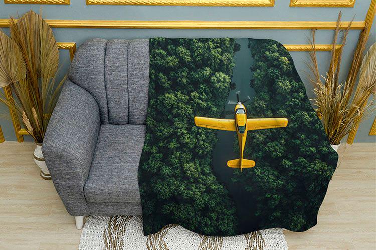 Плед 3D Plane in Jungle плюш одношаровий 135х150 см (114324)
