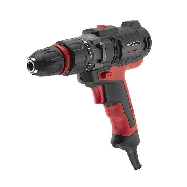 Шурупокрут-дриль електричний Intertool 20 Нм 0-500/0-1800об/хв знімний патрон (000050378)