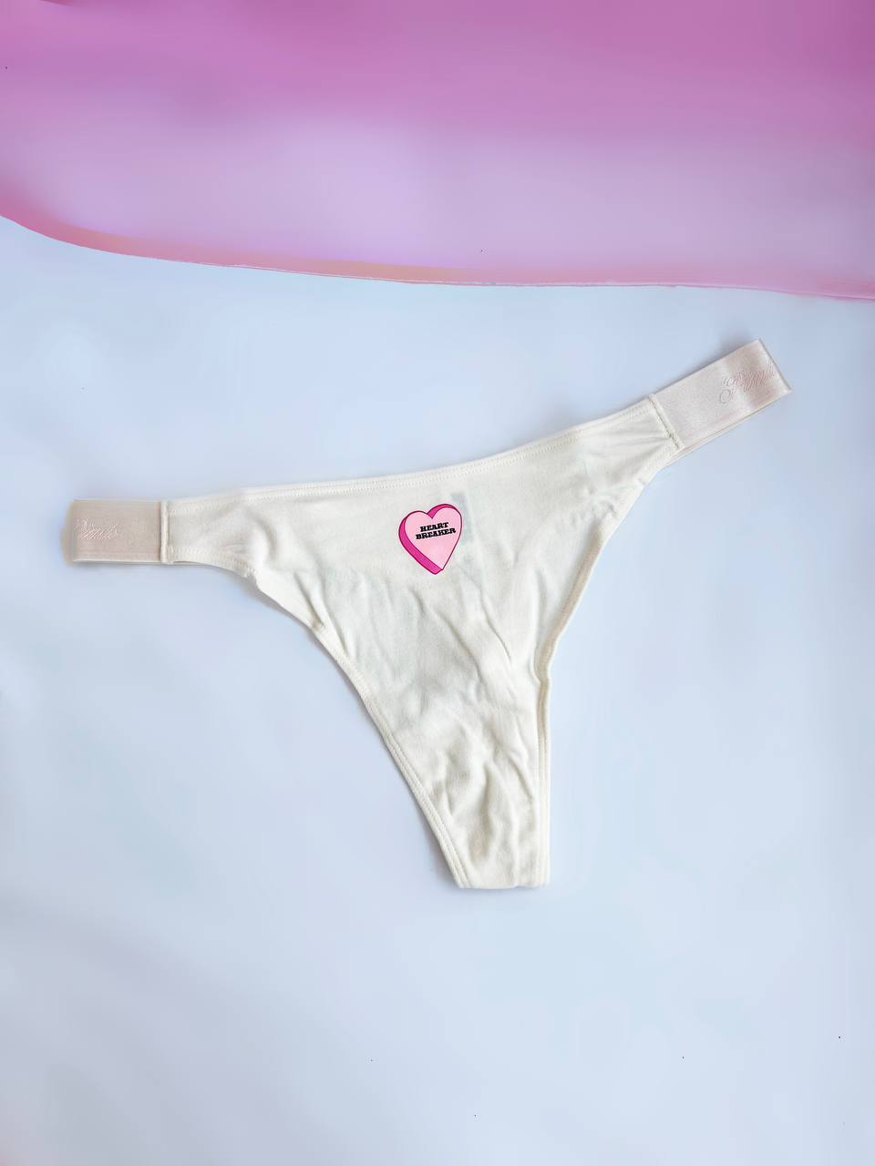 Труси Victoria's Secret Logo Cotton High-Leg Thong Panty M Бежевий (28768890)