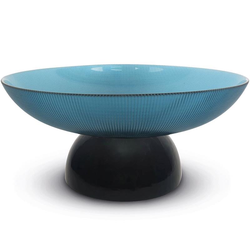 Блюдо на ніжці Pozzi Milano Home Heritage 35x17 см Blue Black (111005274)
