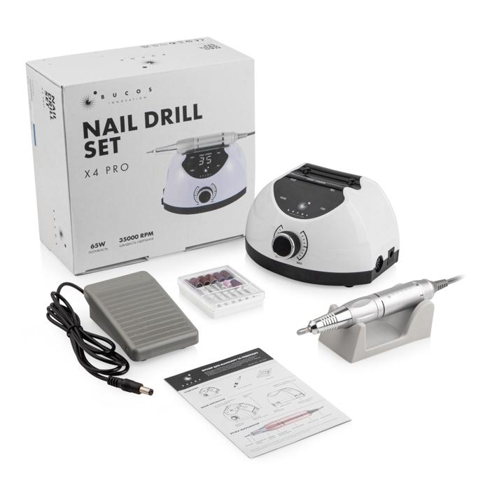 Фрезер для манікюру Bucos Nail Drill X4 PRO65 Вт 35 000 об/хв White pearl - фото 7