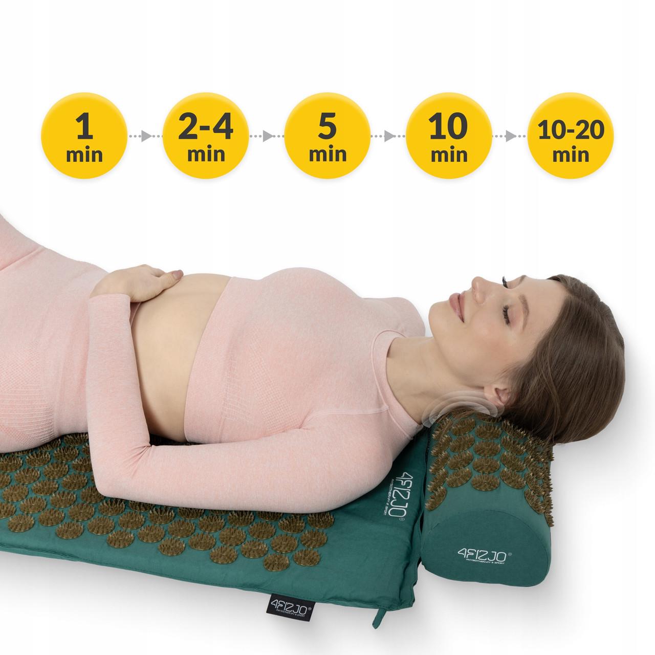 Килимок акупунктурний з валиком 4fizjo Classic Mat Аплікатор Кузнєцова Navy Green/Gold (P-5907739313300) - фото 4