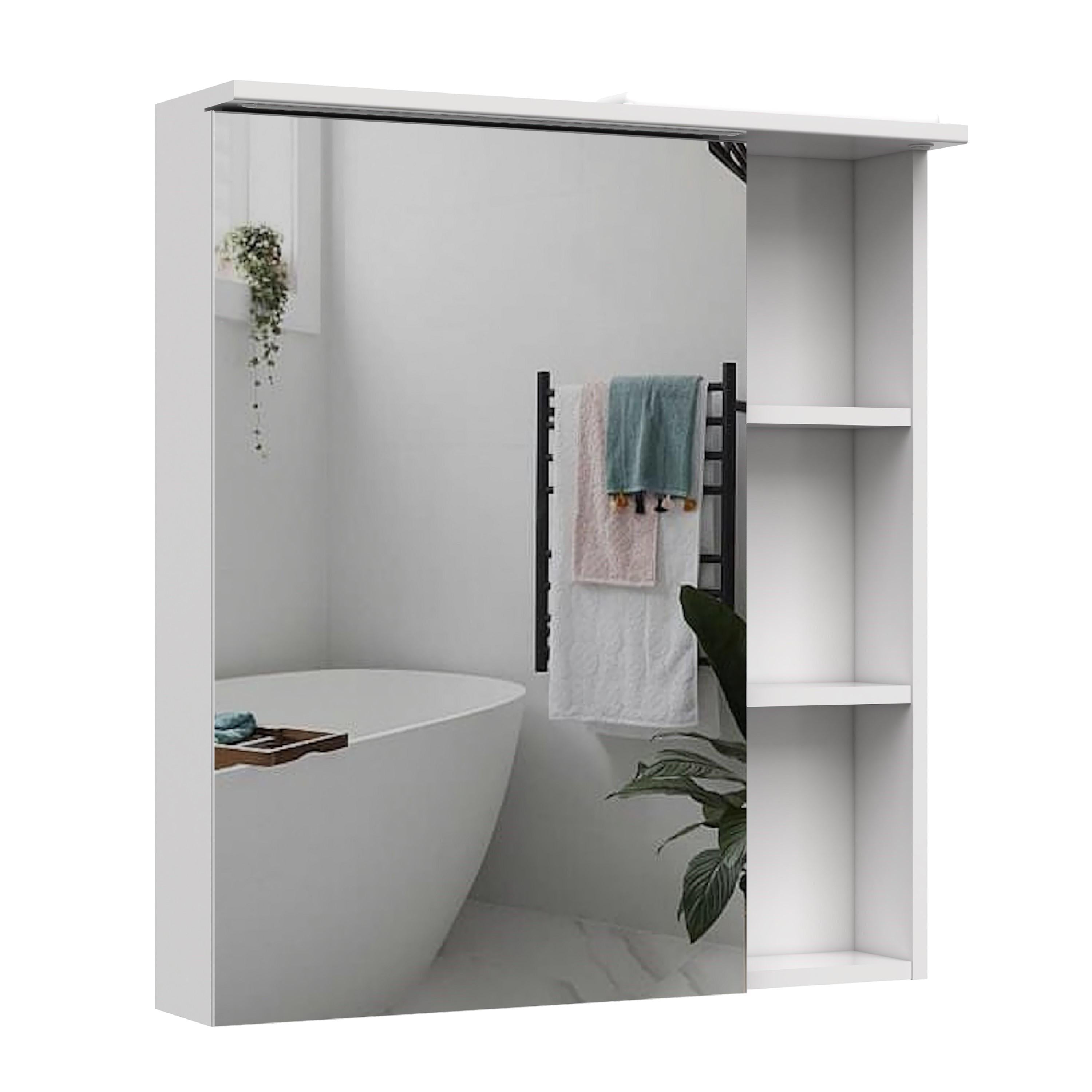 Шкаф зеркальный MIRATER Карина с LED-подсветкой 60 см левосторонний (8166)