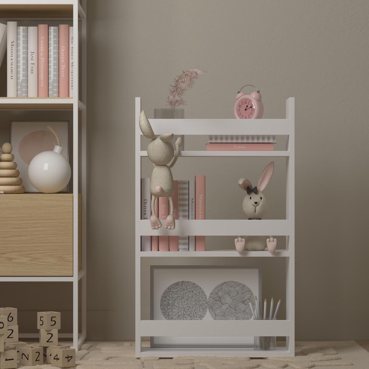 Полка настенная на 3 секции в детскую комнату Белый (DP-4B) - фото 2