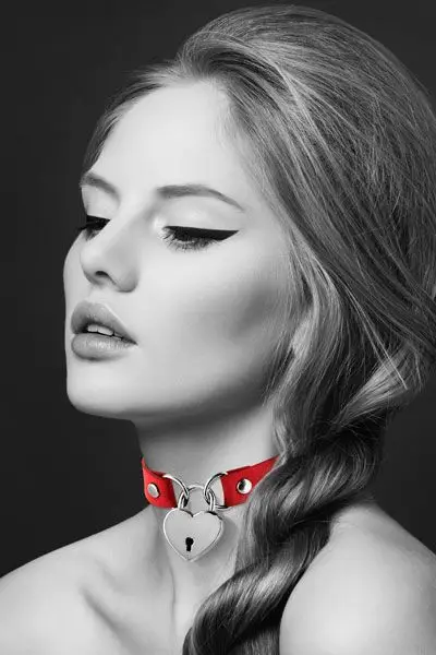 Чокер с замочком-сердечком Bijoux Pour Toi-Heart Lock Red