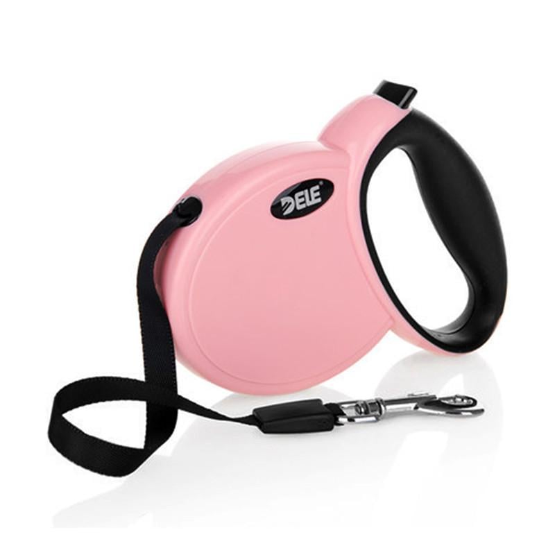Поводок рулетка для собак DELE L-001 Pink 3 м автоматический