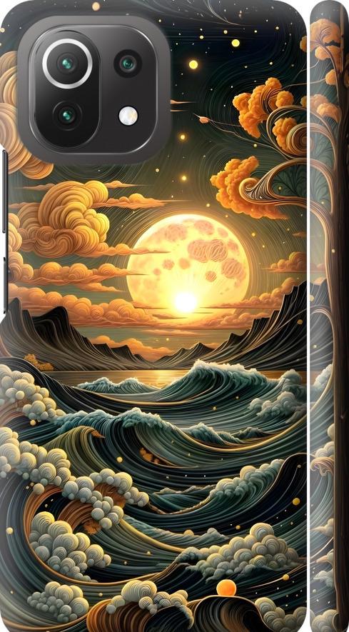 Чехол на Xiaomi Mi 11 Lite Арт волны (6332m-2281-42517)