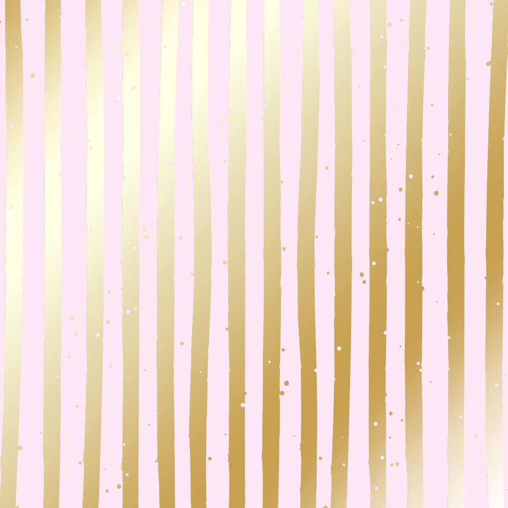 Лист бумаги односторонний Golden Stripes с фольгированием 30,5х30,5 см Light Pink