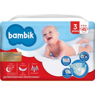 Подгузник Bambik Midi 3 4-9 кг 45 шт. (43405200)